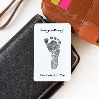Personalised Hand Or Footprint Wallet Metal Cards, 3 of 6
