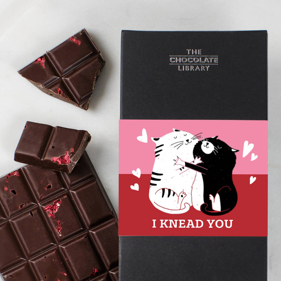 Valentines Day Cats Chocolate Bar By Quirky Chocolate