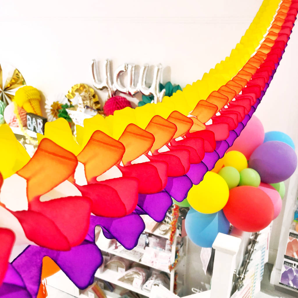 Rainbow Paper Party Garland By Peach Blossom
