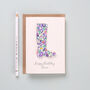 Personalised Liberty Welly Birthday Card, thumbnail 2 of 3
