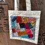 Upcycled Sari Patchwork Tote, Reusable Bag Handmade In India, thumbnail 2 of 7