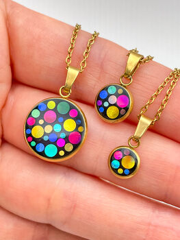 Disco Charm Necklace In Micro, Mini Or Small Size, 8 of 11
