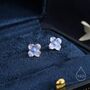 Sterling Silver Hand Painted Hydrangea Flower Stud Earrings, thumbnail 1 of 10