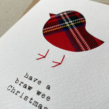 Cute Tartan Robin Scottish Christmas Card, 3 of 5