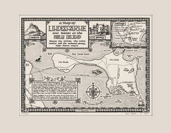 Lindisfarne Map Hand Drawn Fine Art Print, 8 of 12