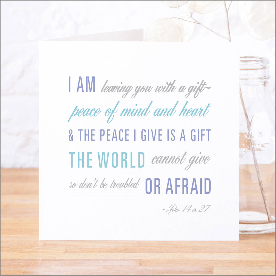 'Peace Of Mind' Contemporary Bible Verse Card, 1 of 4