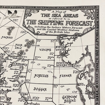 Shipping Forecast Map Tea Towel, 7 of 11