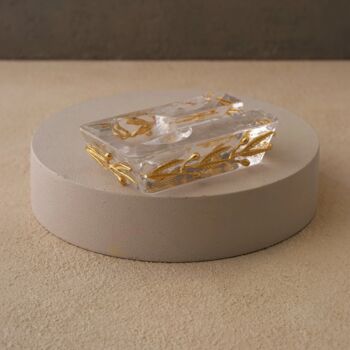 Hadnmade Glass Cigar Ashtray With Gold Leaf Detail, 4 of 7