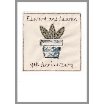 Personalised Pottery 9th Wedding Anniversary Card, 10 of 10