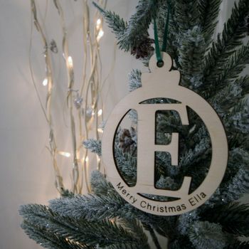 Wooden Christmas Letter Baubles, 6 of 8