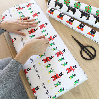 Personalised Bear Santa And Elf Wrapping Paper, 2 of 2