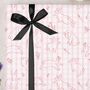 Three Sheets Of Pink Gingham Bunny Wrapping Paper, thumbnail 1 of 2