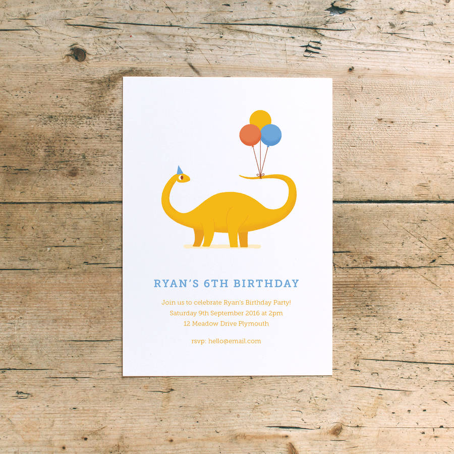 Dinosaur Children's Birthday Party Invitations