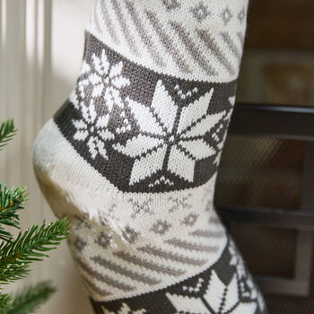 Personalised Scandi Knit Christmas Stockings, 6 of 8