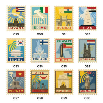 Personalised Travel Destination Papercut Stamp Print, 7 of 9