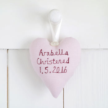 Personalised Hanging Heart Christening Gift, 4 of 12