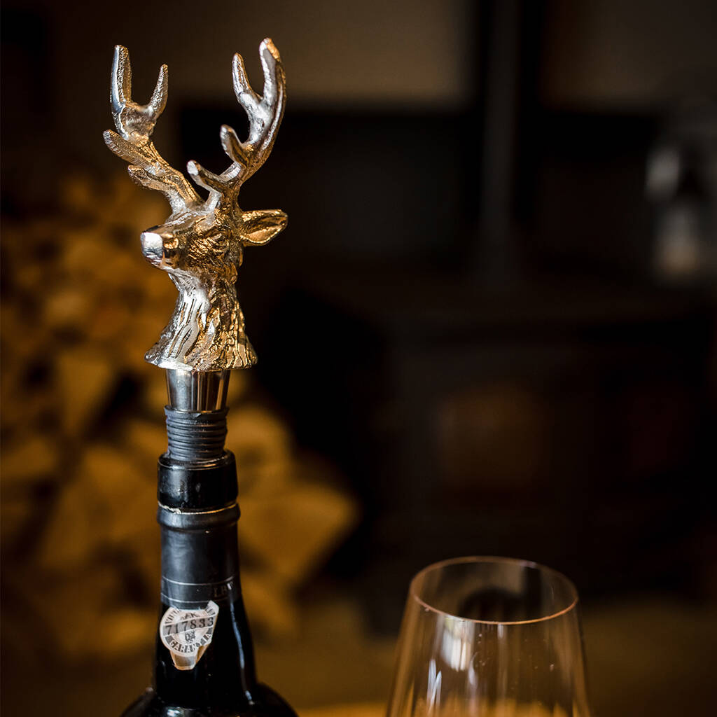 Stag Head Wine Bottle Stopper, 1 of 3