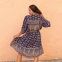 'Sasha' Buttoned Navy Floral Paisley Shirt Dress, thumbnail 1 of 6