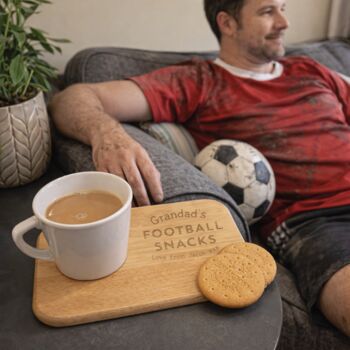 Personalised Football Snacks Tea And Biscuit Board, 2 of 5