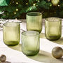 Palermo Set Of Four Green Ribbed Tumblers, thumbnail 1 of 6