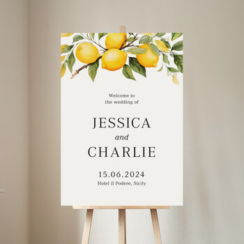 Sicily Personalised Wedding Welcome Sign, 2 of 4