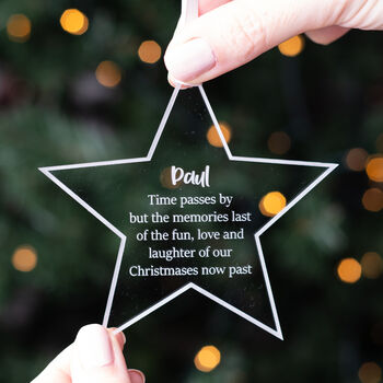 Personalised Christmas Star Memorial Bauble, 3 of 4