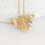Bumble Bee Necklace In 9ct Gold, thumbnail 1 of 12