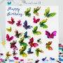 Butterfly Birthday Card With Multicoloured Butterflies, thumbnail 1 of 10