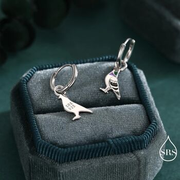 Pigeon Charm Hoops And Pendant Necklace In Sterling Silver, 5 of 11