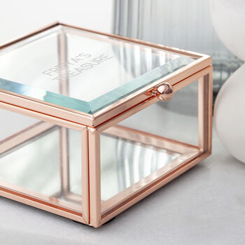 Personalised Rose Gold Plated Glass Trinket Box, 3 of 5