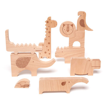 Wooden Jungle Puzzle And Stacking Set, 2 of 2