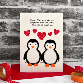 'Penguins' Personalised Valentines Card, 3 of 6