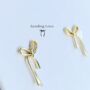 Silver And Gold Bow Bridesmaid Earrings, thumbnail 8 of 8