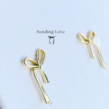Silver And Gold Bow Bridesmaid Earrings, 8 of 8