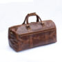 Oiled Leather Travel Duffle Bag Holdall Brown, thumbnail 6 of 8