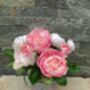 Pink Peonies Artificial Silk Flower Arrangement Mothers Day Gift, thumbnail 3 of 5