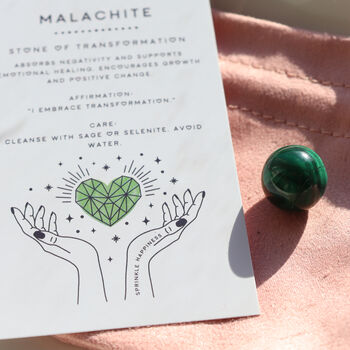 Malachite Crystal Sphere Gift – With Pouch And Card, 5 of 9
