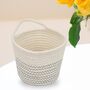 Two Pieces Small Hanging Cotton Rope Woven Baskets, thumbnail 1 of 7