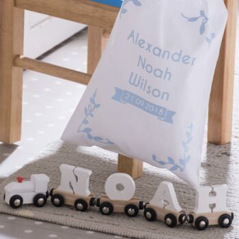 Christening Name Train And Gift Bag, 2 of 4