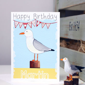 Personalised Seagull Age Birthday Card, 2 of 8