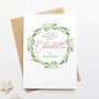 Wreath 'To My Wife' Personalised Christmas Card, thumbnail 1 of 5