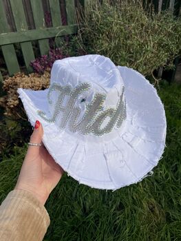 Hitched White Denim Cowboy Hat, 4 of 5