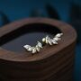 Sterling Silver Cz Cluster Marquise Stud Earrings, thumbnail 6 of 12