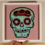 Day Of The Dead, Sugar Skull Reverse Glass Gold Leaf, thumbnail 4 of 8