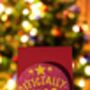 Officially Nice Christmas Badge – 58mm Pin Backed, Glitter Effect, That Christmas Gift, thumbnail 3 of 3