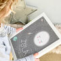 Personalised New Baby Moon And Stars Space Print, thumbnail 5 of 6