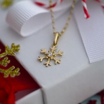 9ct Gold Snowflake Necklace, 2 of 5