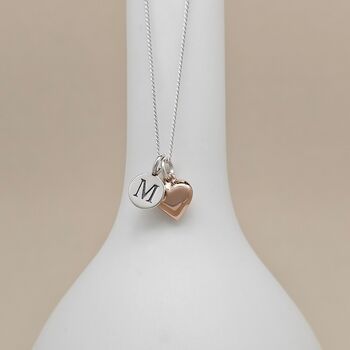 Personalised Rose Gold Pillow Heart Necklace, 2 of 5
