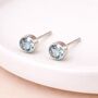 Sterling Silver March Aquamarine Birthstone Stud Earrings – 7mm, thumbnail 2 of 7