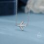 Sterling Silver Tiny Plane Pendant Necklace, thumbnail 4 of 12